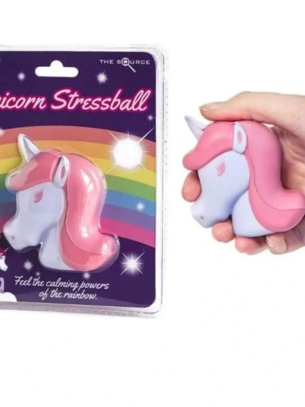 Toysmith Unicorn Pink & White Foam Stressball-Sealed Pkg-NEW - Picture 2 of 2